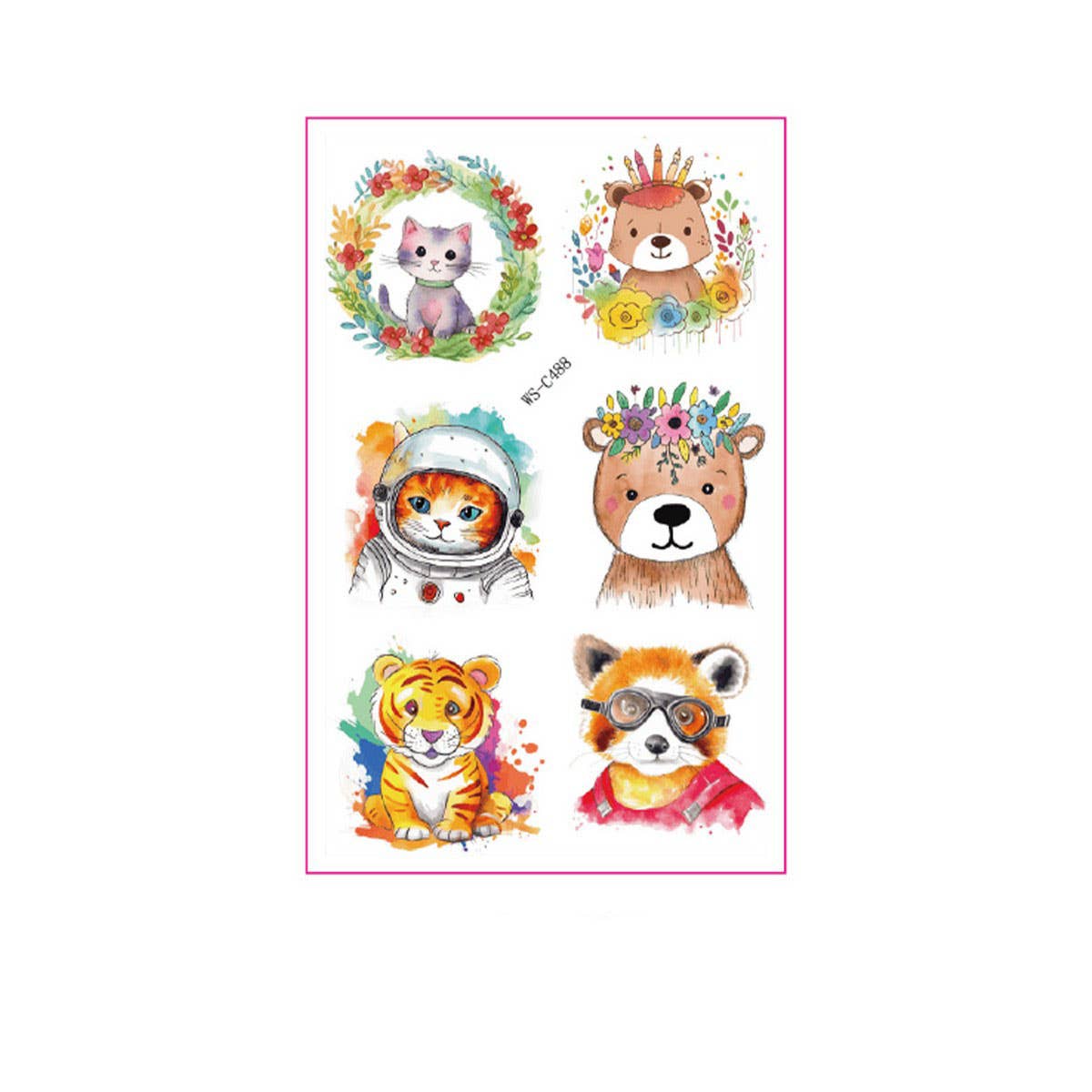 FOREST ANIMAL TATTOO STICKERS WATERPROOF_CWMM8269