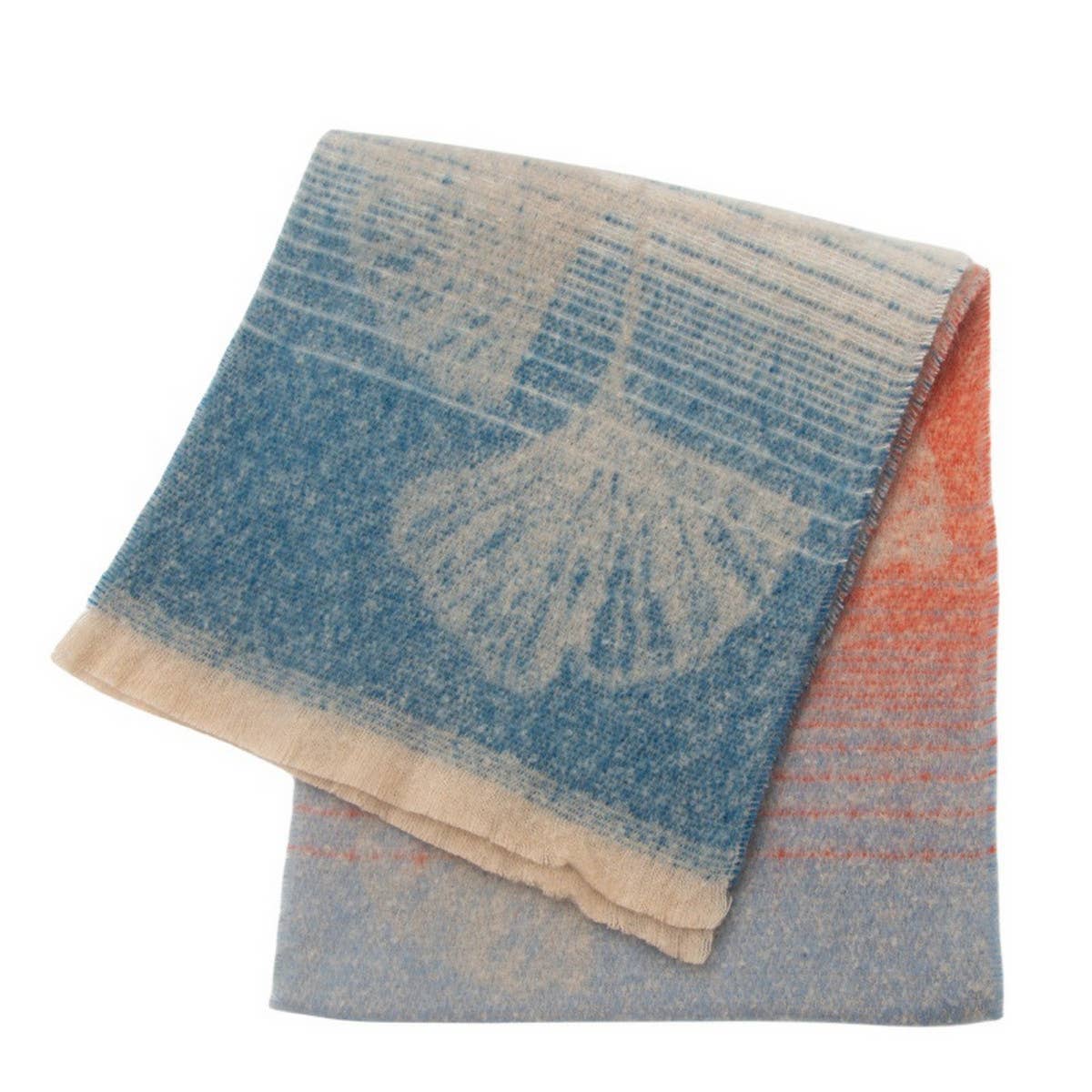 GINKGO JACQUARD SCARF LOOP YARN FRINGE WINTER_CWASC0864