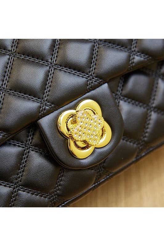 DANDY QUILTING CHIAN STRAPS SHOULDER BAG PURSE_CWAB0005