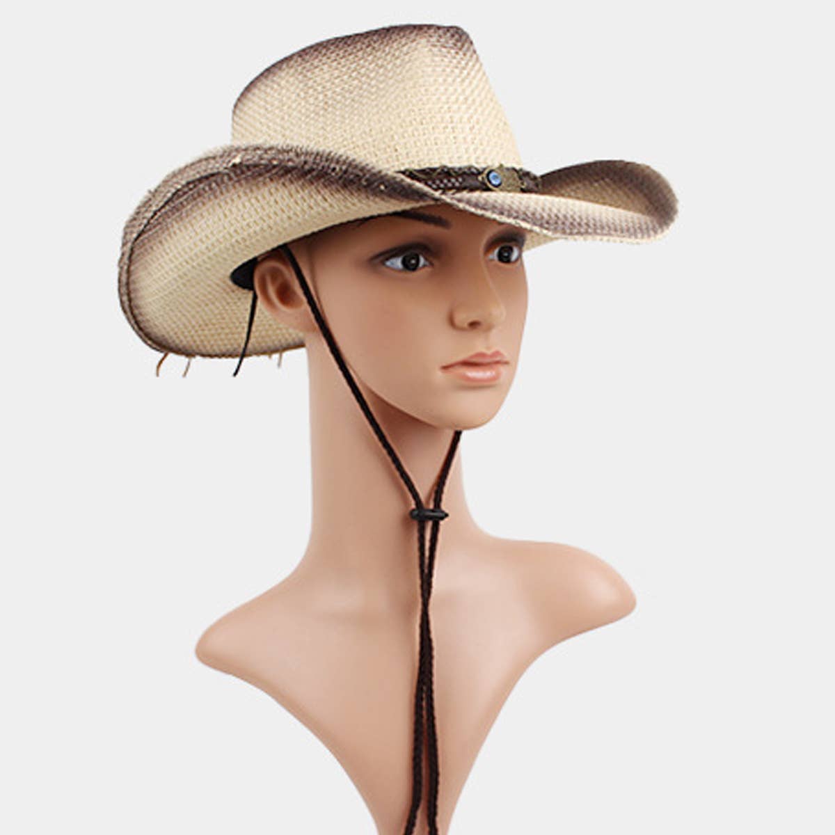 RETRO SUN PROTECTION WESTERN COWBOY STRAW HAT_CWAH1196