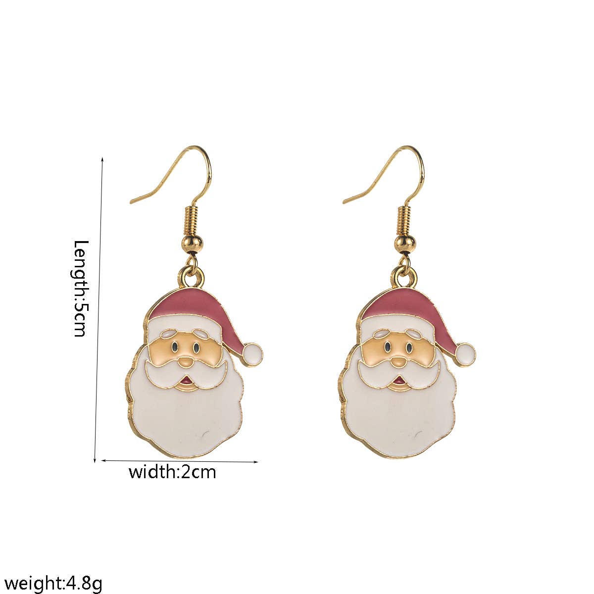 Xmas Tree Santa Wreath Asym Drop Earrings_Cwaje05890