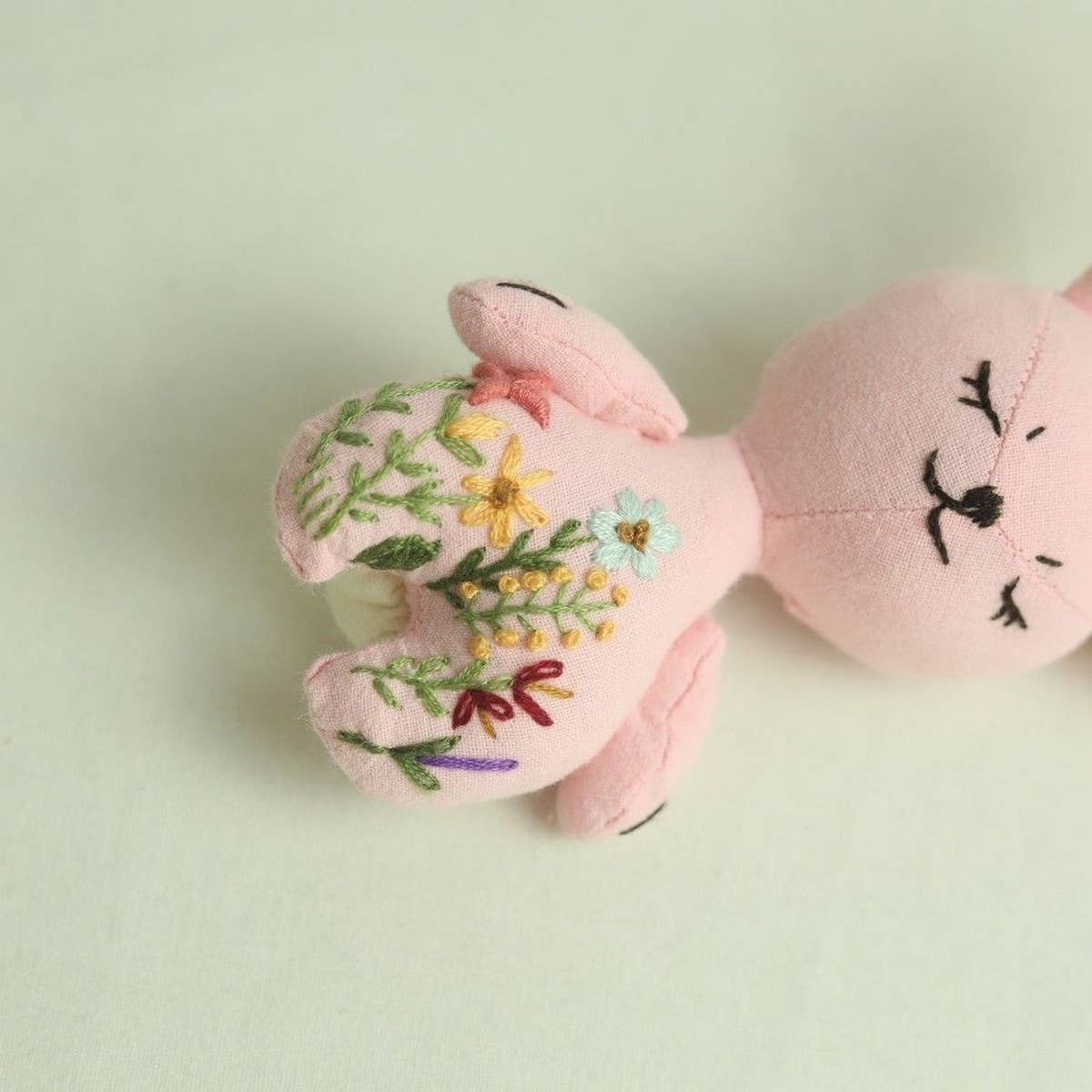 HAND EMBROIDERED CUTE PINK BUNNY PLUSH CHARM_CWMM6011