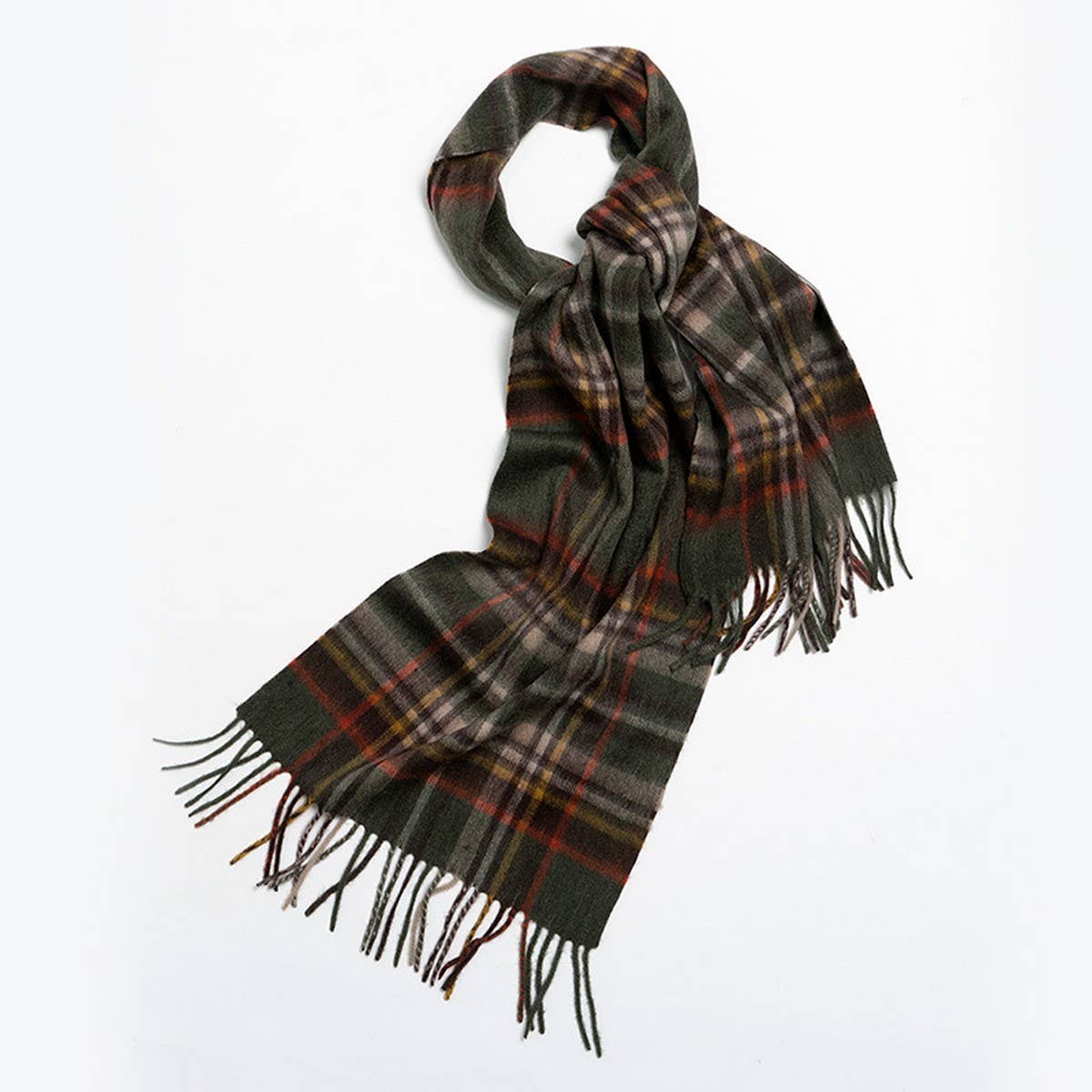 NORDIC PLAID WOOL SCARF WARM WINTER COUPLE WRAP_CWASC2357