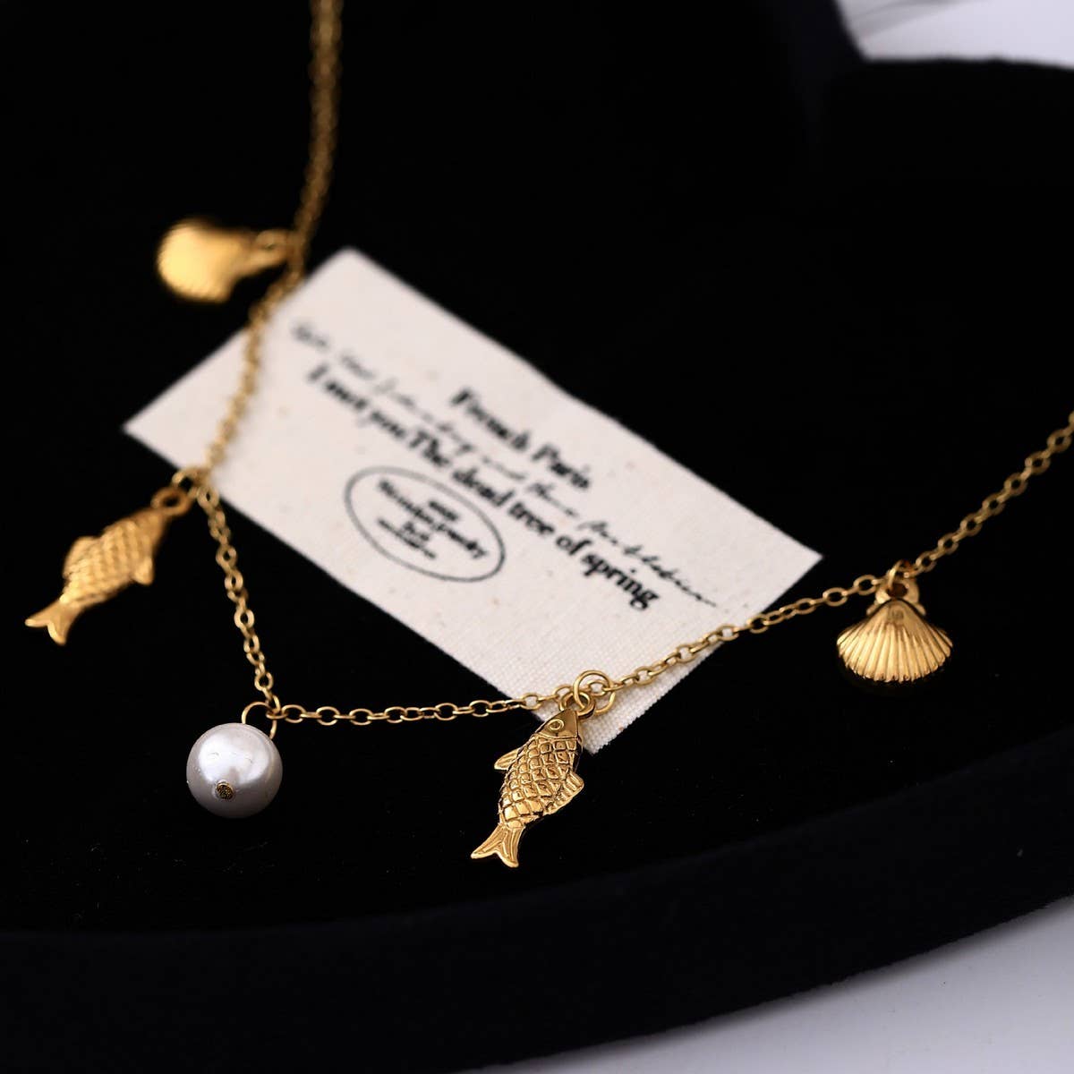 SUMMER BEACH STYLE SHELL PEARL CLAVICLE NECKLACE_CWMM5713