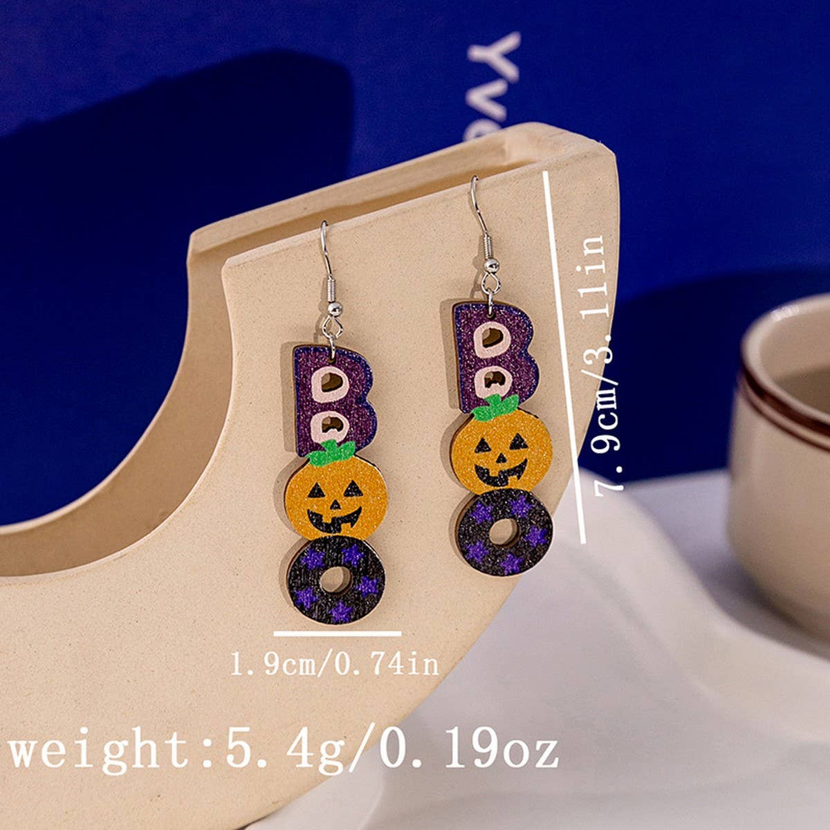 HALLOWEEN PARTY CREATIVE WOODEN EARRINGS_CWAJE1849
