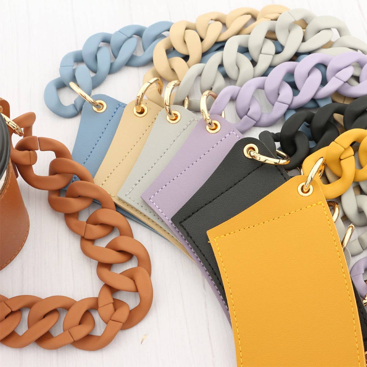 MACARON COLOR PHONE CHAIN PLASTIC BRACELETACCESSORY_CWAB5101