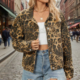 Wild And Versatile Leopard Print Denim Jacket