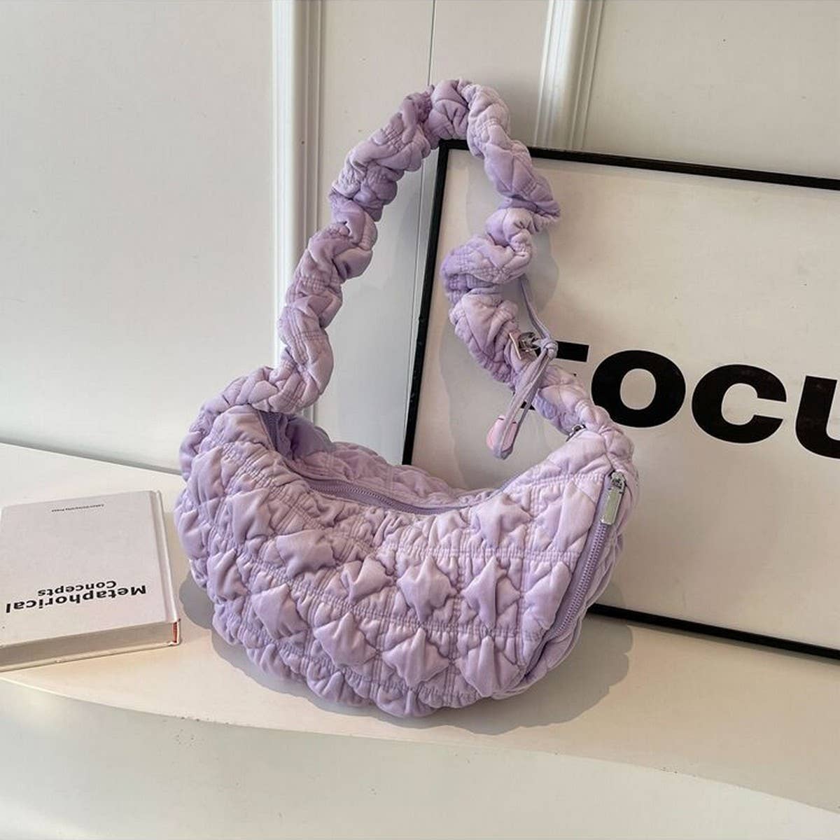 VELVET PUFFY CLOUD SHOULDER CROSSBODY BAG_CUAB00491