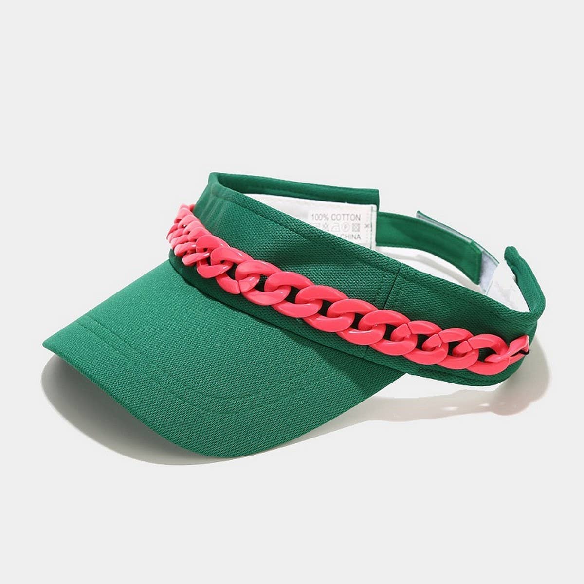 NORDIC ACRYLIC CHAIN SUN VISOR HAT FOR WOMEN_CWAH3316