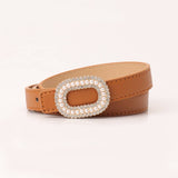 CLASSIC VINTAGE RHINESTONE PEARL BUCKLE BELT_CWABE0389