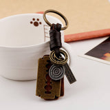 PERSONALIZED ALLOY BLADE COWHIDE KEYCHAIN_CWMM4712