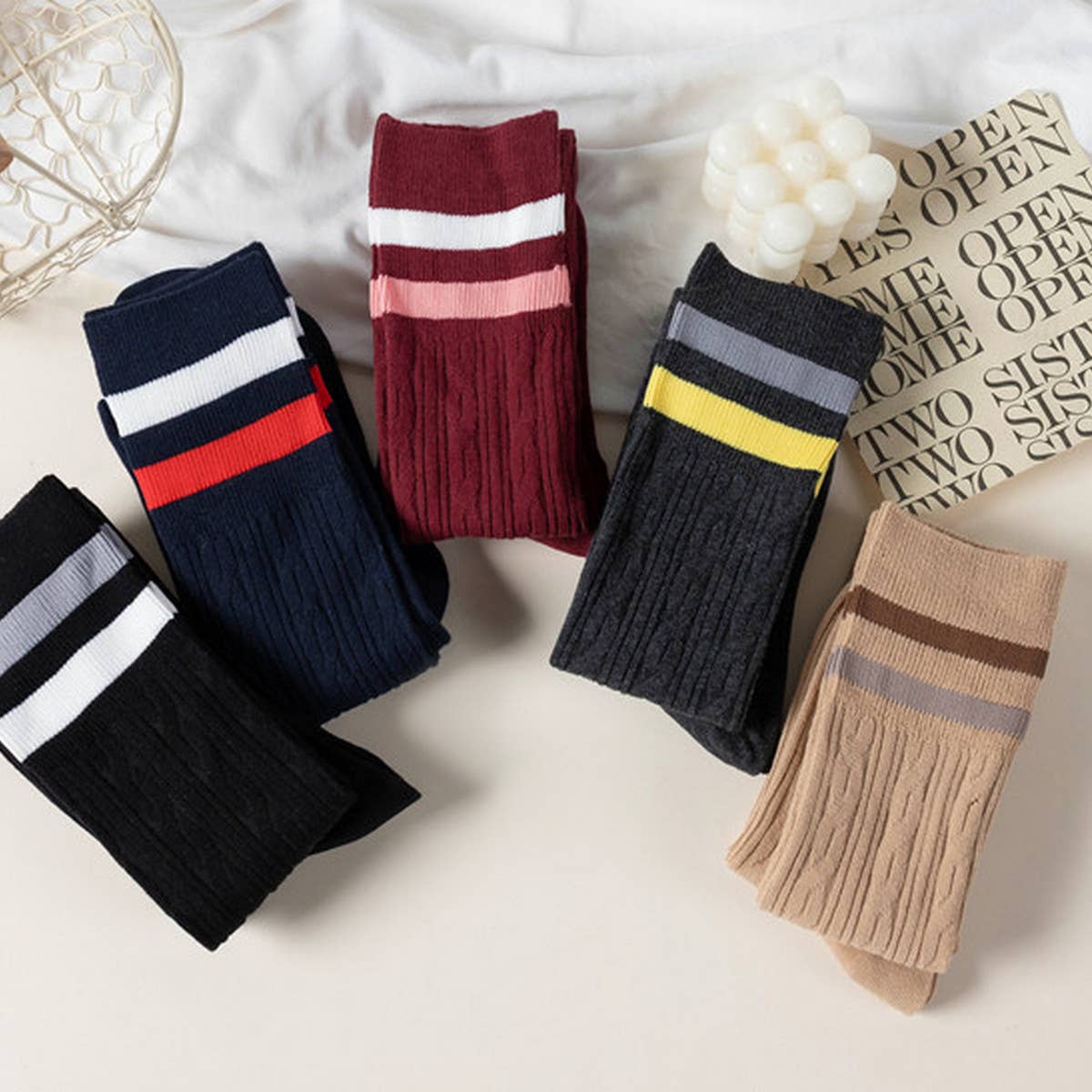 2024 NEW ALL MATCH STRIPED KNEE HIGH SOCKS_CWMS0654