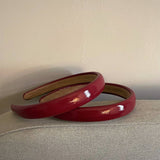 PATENT LEATHER BURGUNDY LEATHER HEADBAND_CWAHA3972