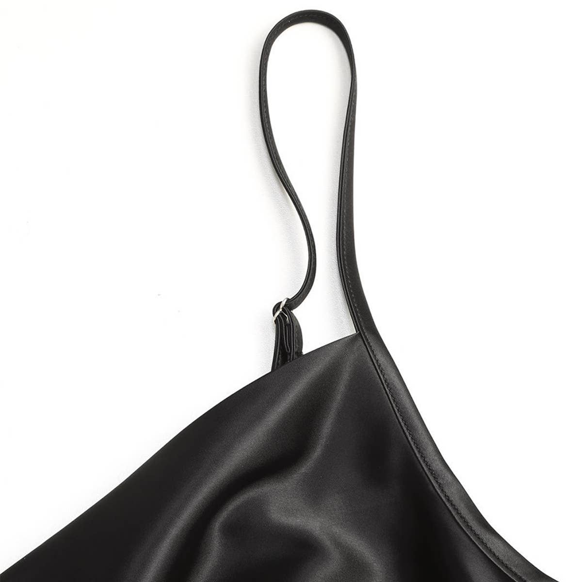 CHIC SATIN A LINE SLEEVELESS DRAPE DRESS_CWDMD6067