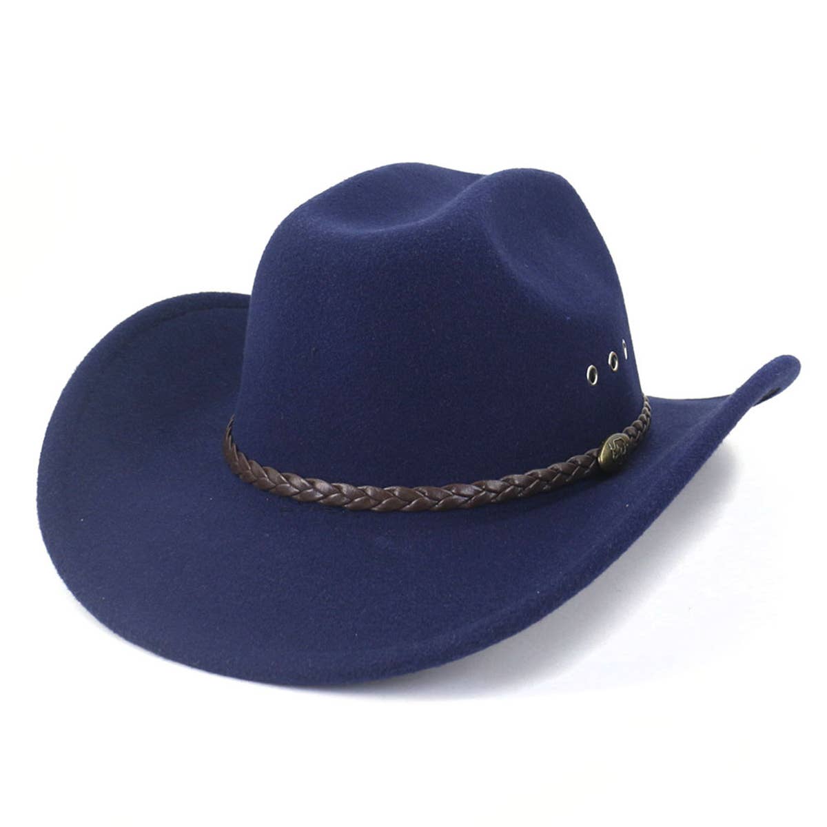 Western Cowboy Wool Felt Hat Wide Brim Jazz Hat_Cwah0677