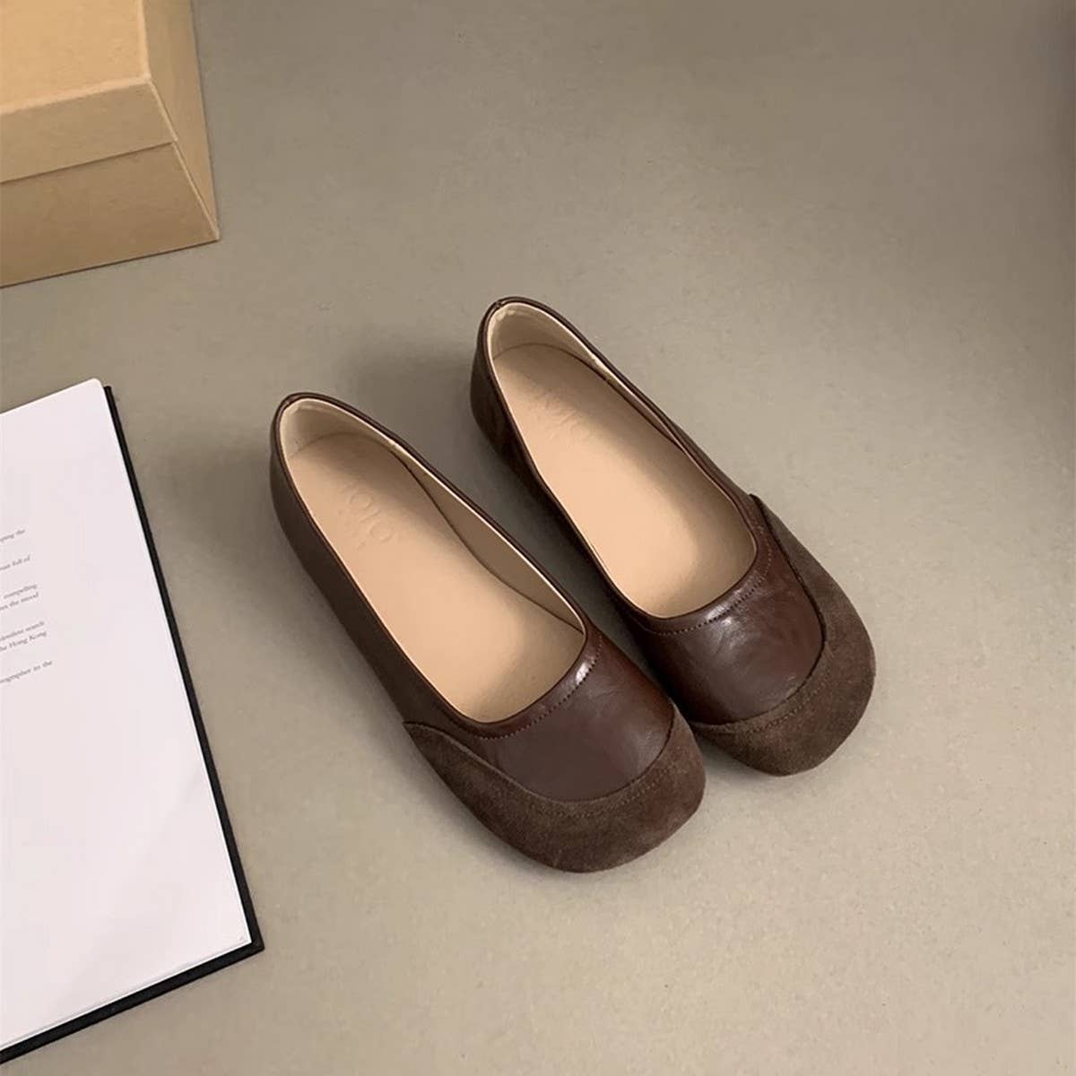 RETRO ROUND TOE SLIP ON LOAFERS FOR WOMEN_CWSHF0113