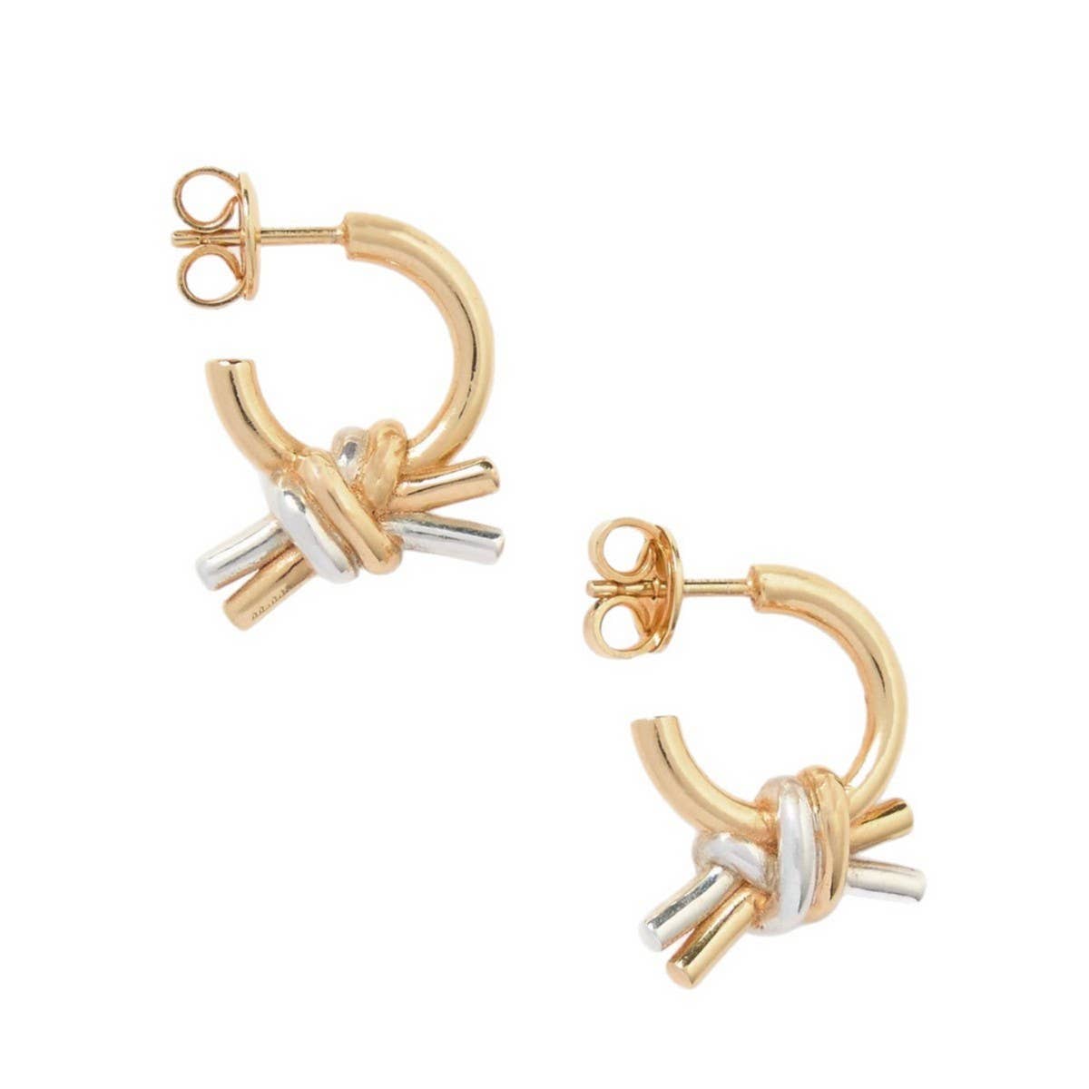 FASHIONABLE GOLD HOOP BRAID EARRINGS_CWAJE5127