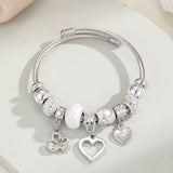 DIY HEART CHARM SILVER JINGLE BRACELET_CWMM8623