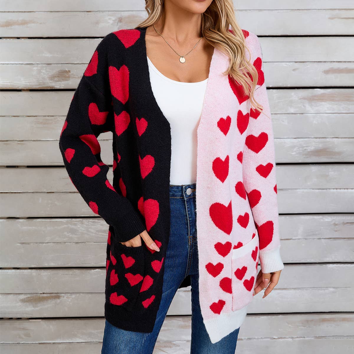 Valentines Day Long Cardigan Love Sweater