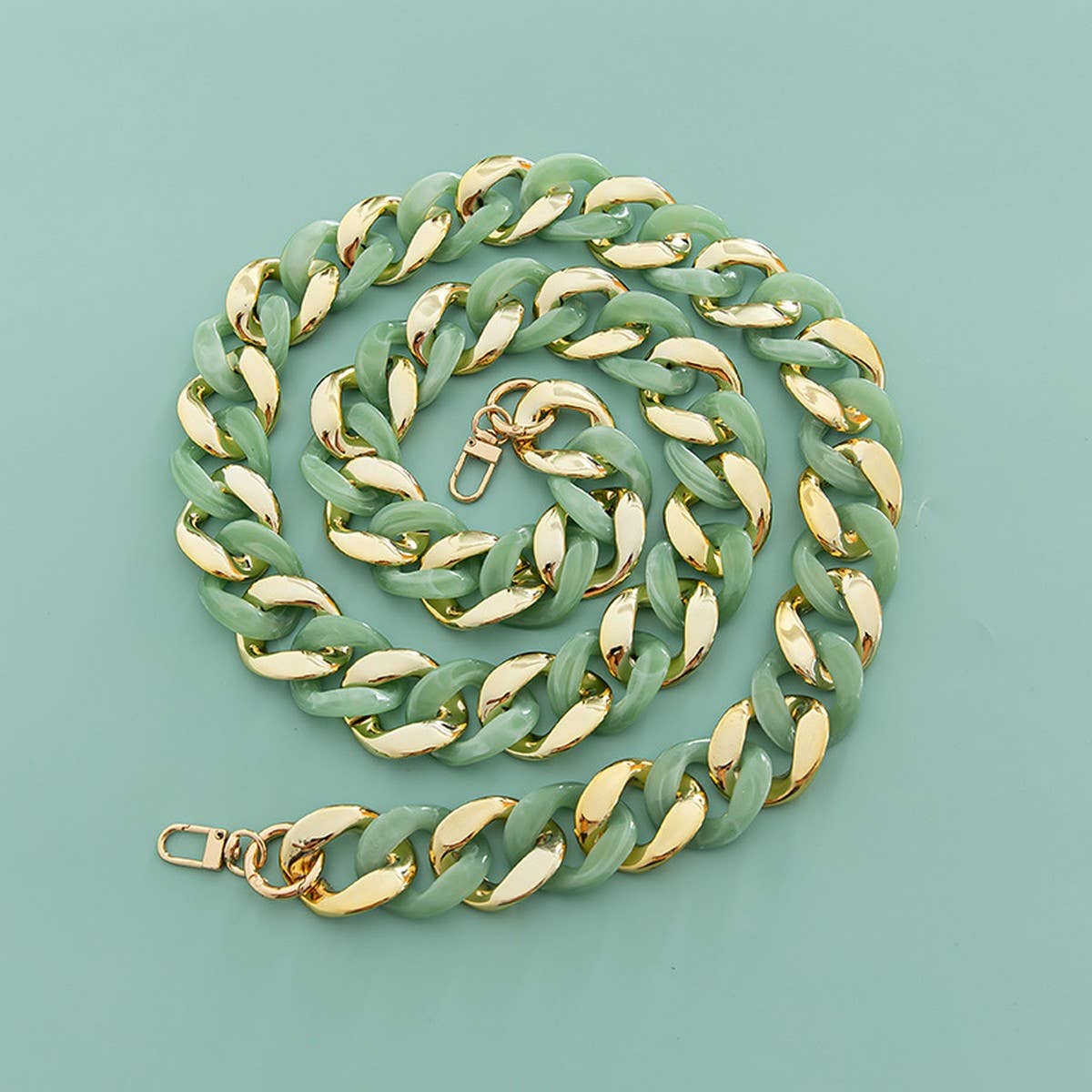 LARGE RESIN ACRYLIC BAG CHAIN WIDE SHOULDER STRAP_CWMM5097