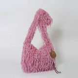 PLUSH FUR TOTE BAG WOMEN LARGE FLUFFY HANDBAG_CUAB00573