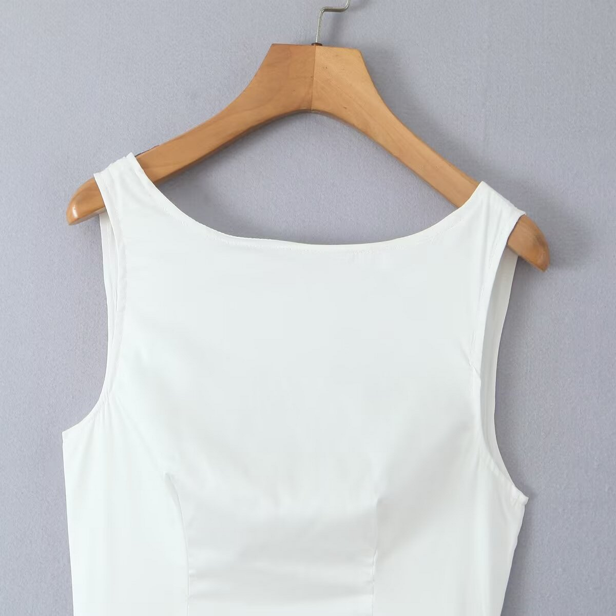 NEW WOMEN S BACKLESS BOAT NECK LONG VEST DRESS_CWDMD5811