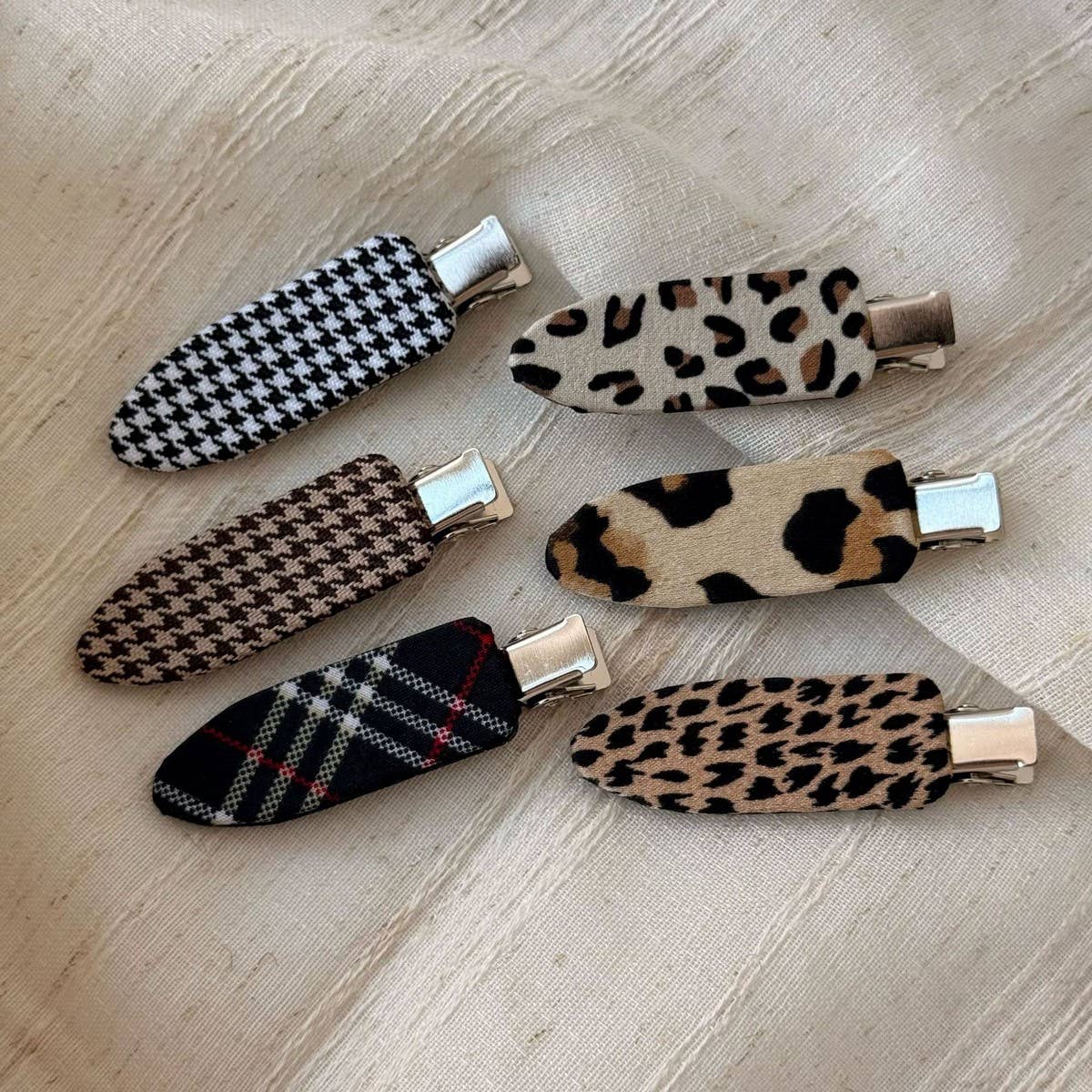 Houndstooth Hair Clip Elegant Lazy Style_Cwaha07909