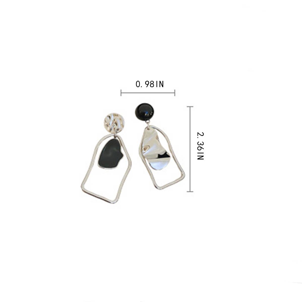 FOLDED GEOMETRIC ASYMMETRIC EARRINGS_CWAJE2067