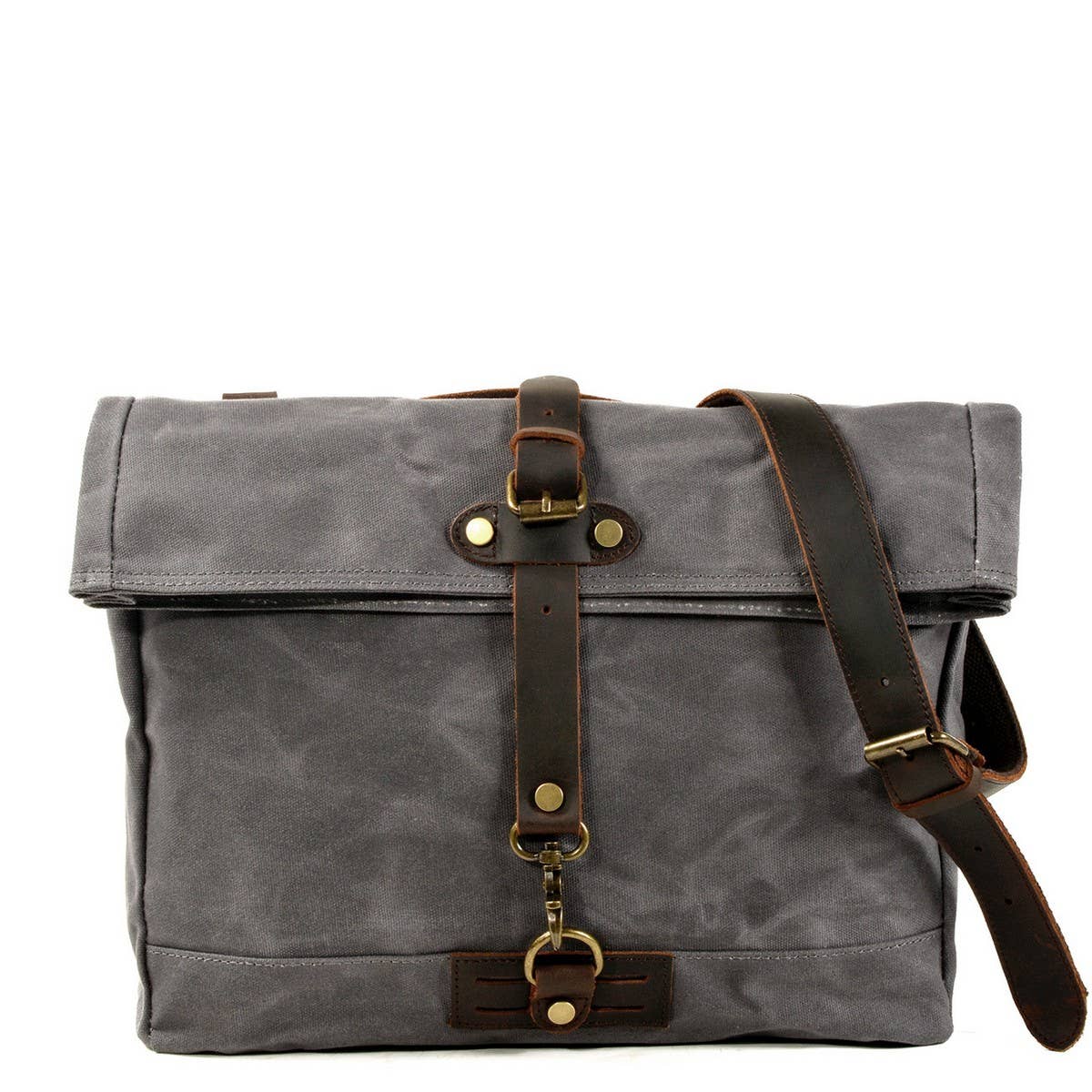 MENS OUTDOOR WAXED CANVAS SATCHEL BAG_CWAB5564