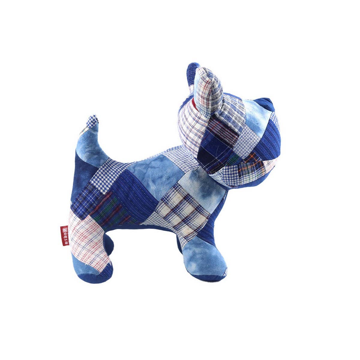 INDIGO DYED FABRIC PATCHWORK PLUSH ANIMAL TOY_CWMM6055
