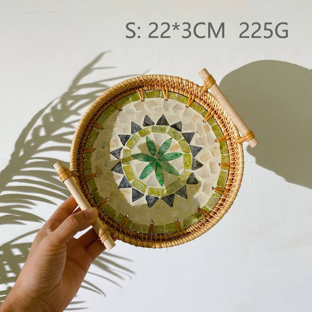 RATTAN SHELL SNACK FRUIT STORAGE BASKET_CWMM4493