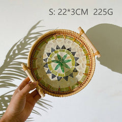 RATTAN SHELL SNACK FRUIT STORAGE BASKET_CWMM4493