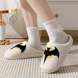 HALLOWEEN BATS PATTERN WARM COTTON SLIPPERS_CWSHS0288