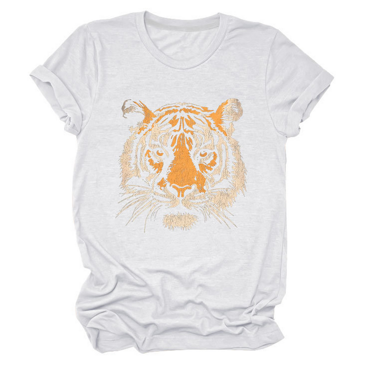 Women Summer Tee With Stylish Tiger Print_Cwttsl0494