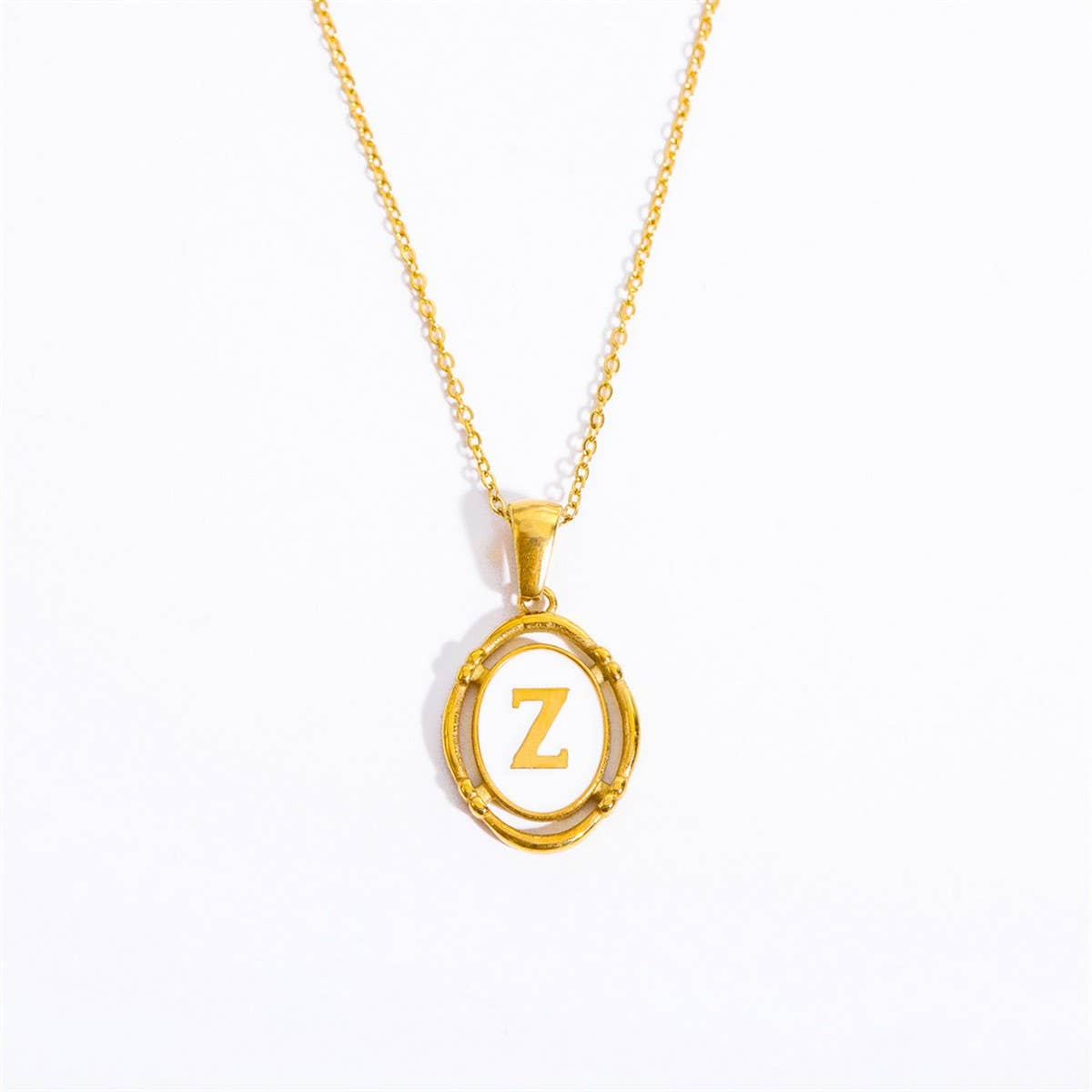 NEW CREATIVE 26 LETTERS PENDANT OVAL NECKLACE_CWMM3771