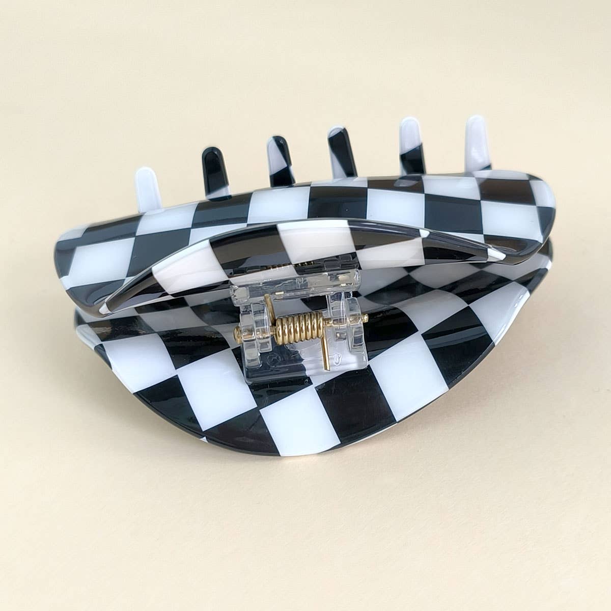 3.23"Checkered Hair Claw Clip_Cwaha0313