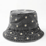 DENIM CHRYSANTHEMUM EMBROIDERED BUCKET HAT_CWAH1142