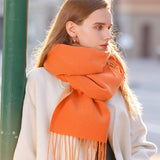 FASHION SCARF SOFT FAUX CASHMERE WITH TASSELS_CWASC0174