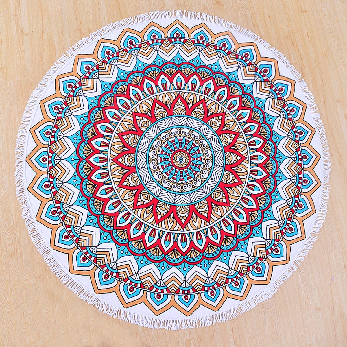 ROUND MICROFIBER TASSEL BEACH TOWEL BLANKET_CWMM7602