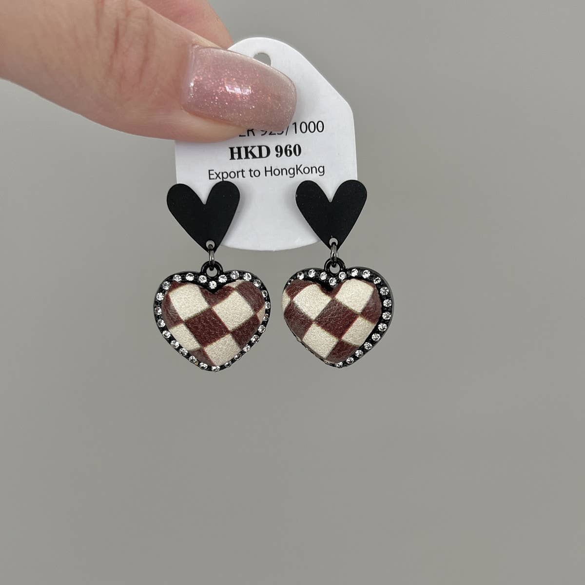 Trendy Black Heart-Shaped Earrings