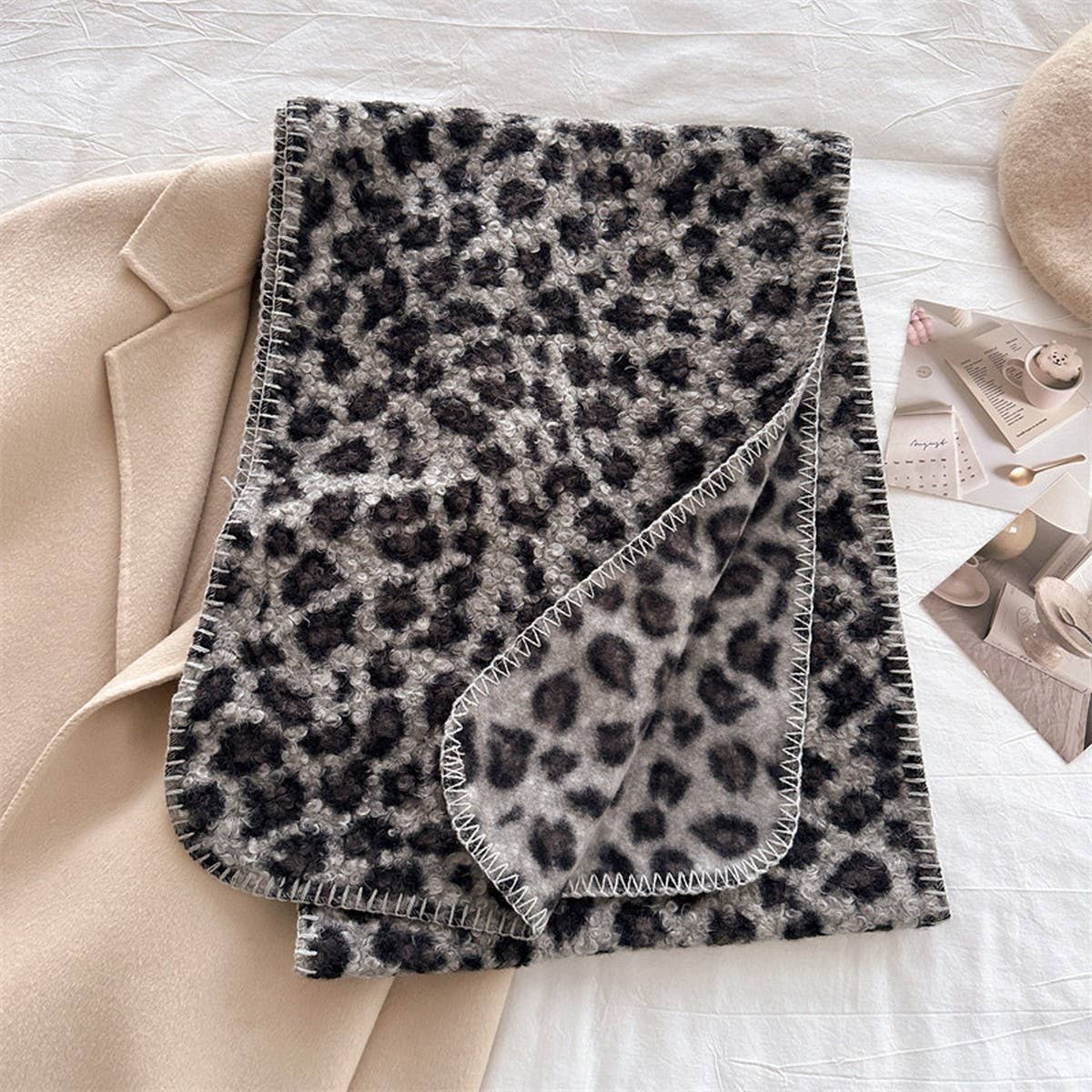 Vintage Leopard Tassel Scarf For Fall Winter_Cwasc2744