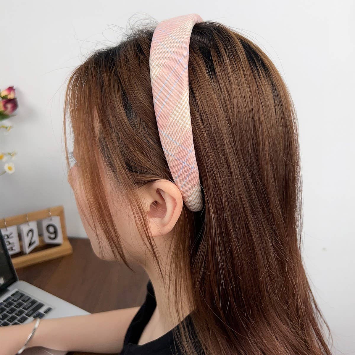 SMALL FRESH PLAID SIMPLE HEADBAND_CWAHA2080