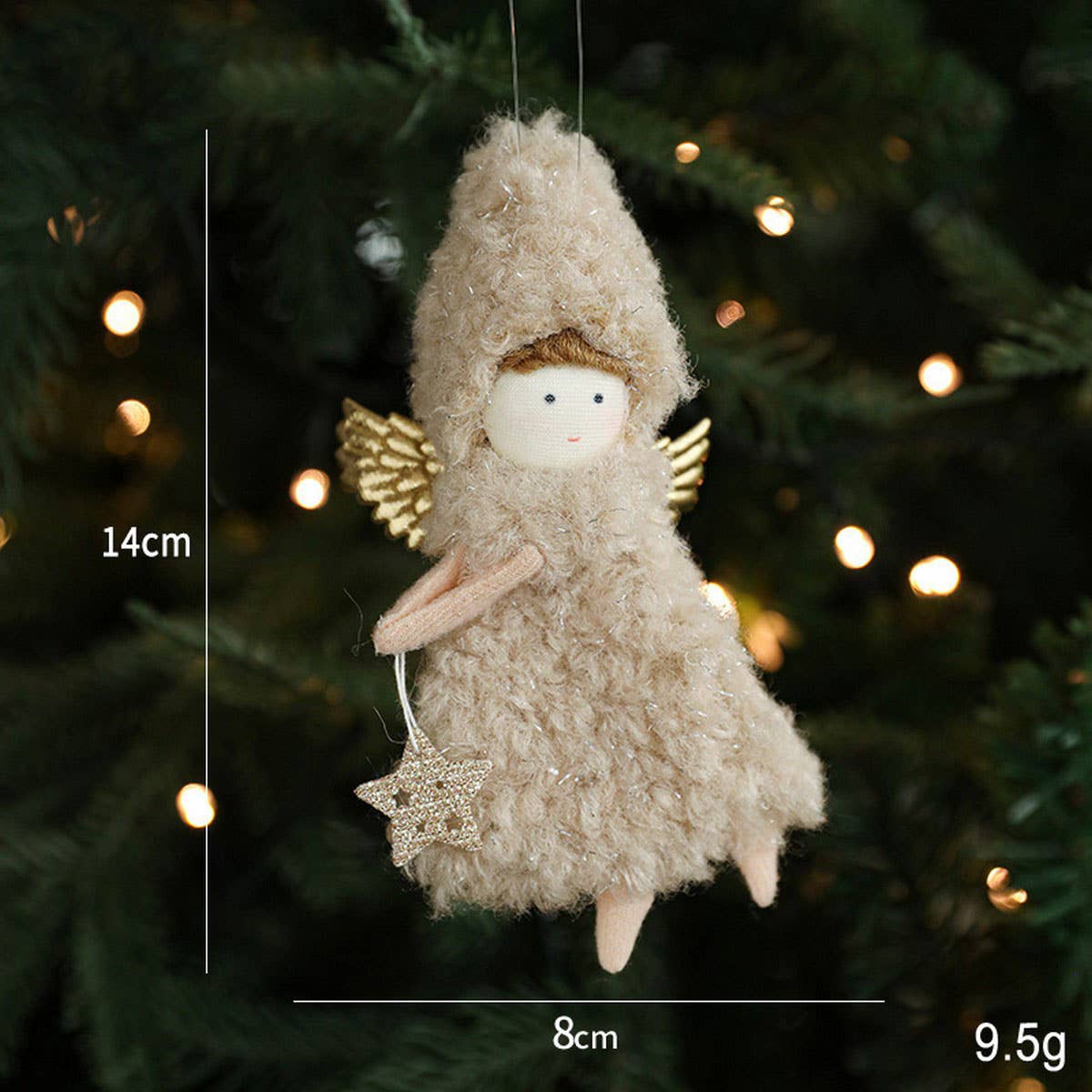 PLUSH GIRL DOLL WITH ANTLERS CHRISTMAS ORNAMENT_CWMM9683