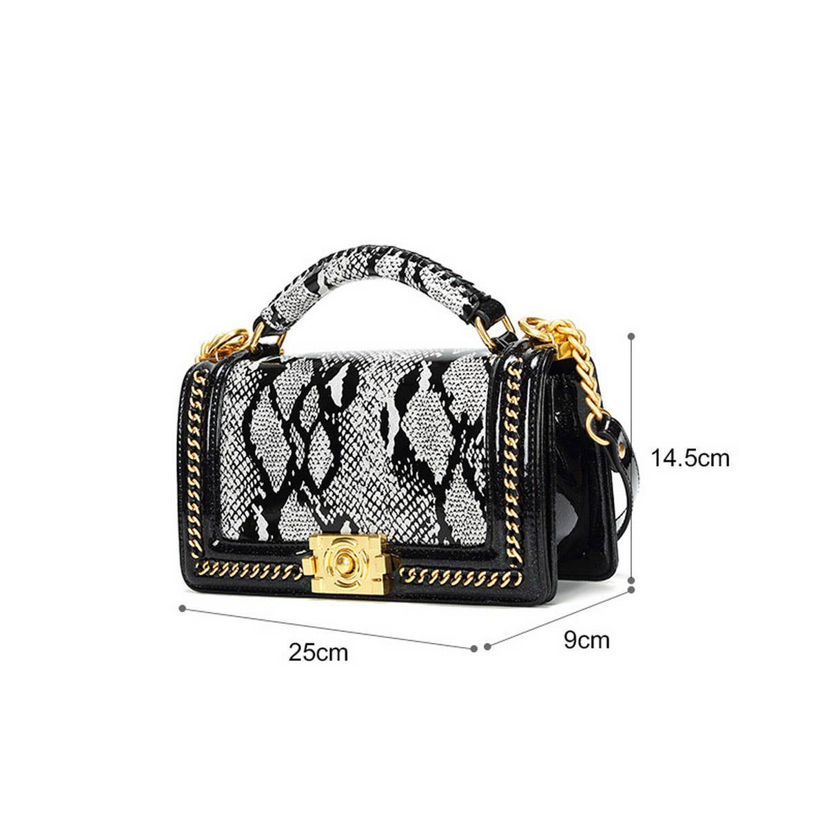 New Snake Pattern Chain Bag High-End Texture Bag_Cwab3627