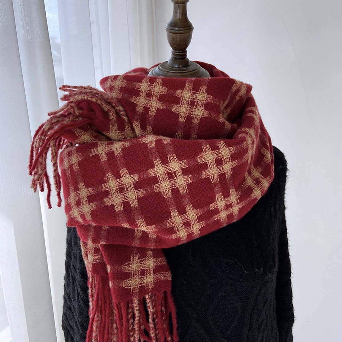 RETRO PLAID SCARF SOFT WARM COUPLE WINTER WRAP_CWASC1471