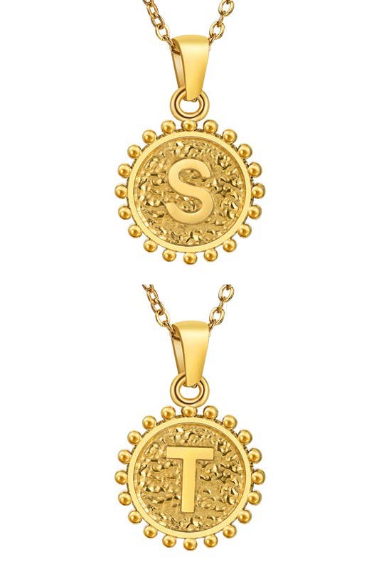ROUND ALPHABET INITIAL PENDANT NECKLACE_CWAJE107