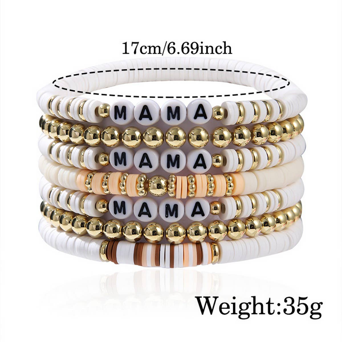 LETTER BRACELET FASHION CLAY BRACELET SET_CWMM3543