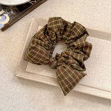 Mesh Bow Scrunchie Elegant Bun Hair Tie Accessory_Cwaha07780