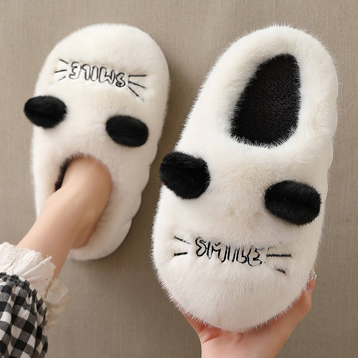 CUTE CAT ANIMAL WARM HOUSE SLIPPERS FUZZY SLIPPER_CWSHS0311
