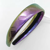 NEW PEARL AB METALLIC DARK GRID PU HEADBAND_CWAHA6336
